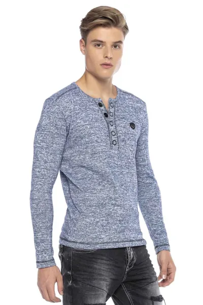 Pánske tričko CIPO & BAXX CL423 BLUE Farba: Modrá, Konfekčná veľkosť: L