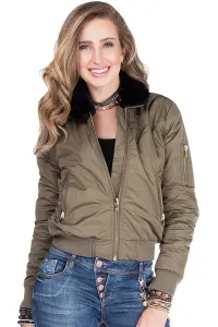 Dámska bunda CIPO & BAXX WJ141 KHAKI Farba: Zelená, Konfekčná veľkosť: M