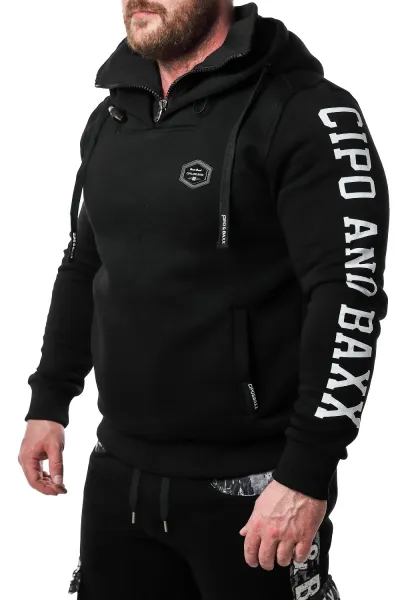 Pánska mikina CIPO & BAXX CL490 BLACK Farba: Čierna, Konfekčná veľkosť: M