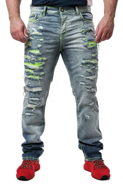 Pánske rifle CIPO & BAXX CD605 BLUE Farba: Modrá, Konfekčná veľkosť: W33/L32