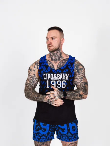 Pánsky plážový komplet CIPO & BAXX CUK247 BLUE Farba: Modrá, Konfekčná veľkosť: M