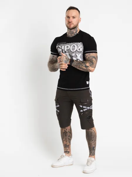 Pánske tričko CIPO & BAXX CT677 BLACK Farba: Čierna, Konfekčná veľkosť: S