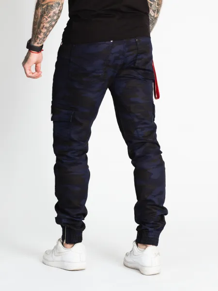 Pánske maskáčové joggery CIPO & BAXX CD690 CAMOUFLAGE-BLUE Farba: Modrá, Konfekčná veľkosť: W30/L32
