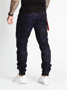 Pánske maskáčové joggery CIPO & BAXX CD690 CAMOUFLAGE-BLUE Farba: Modrá, Konfekčná veľkosť: W30/L32