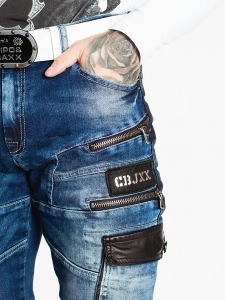 Pánske rifle CIPO & BAXX CD586 BLUE Farba: Modrá, Konfekčná veľkosť: W30/L32