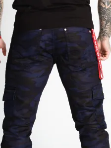 Pánske maskáčové joggery CIPO & BAXX CD690 CAMOUFLAGE-BLUE Farba: Modrá, Konfekčná veľkosť: W30/L32