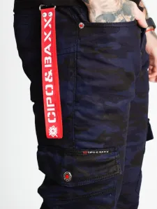 Pánske maskáčové joggery CIPO & BAXX CD690 CAMOUFLAGE-BLUE Farba: Modrá, Konfekčná veľkosť: W30/L32
