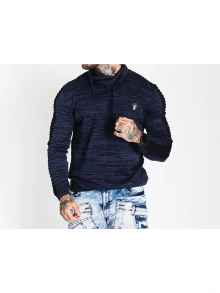 Pánsky sveter CIPO & BAXX CP252 INDIGO-NAVY BLUE Farba: Modrá, Konfekčná veľkosť: M