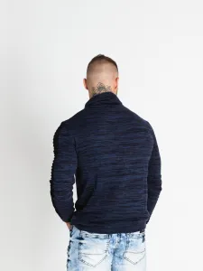 Pánsky sveter CIPO & BAXX CP252 INDIGO-NAVY BLUE Farba: Modrá, Konfekčná veľkosť: M