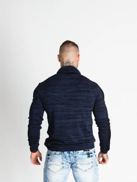 Pánsky sveter CIPO & BAXX CP252 INDIGO-NAVY BLUE Farba: Modrá, Konfekčná veľkosť: M