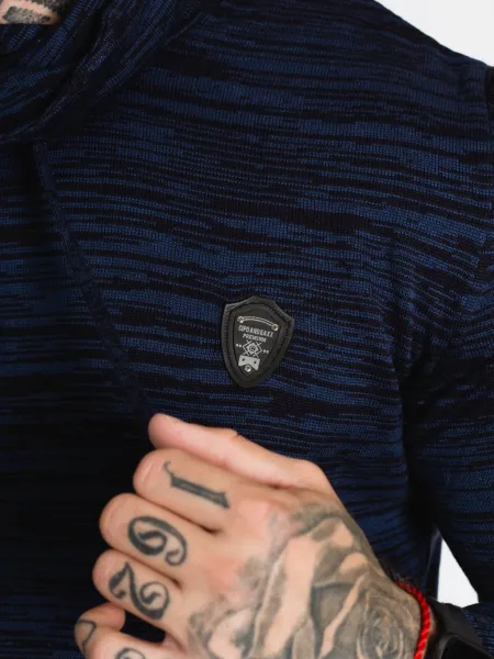 Pánsky sveter CIPO & BAXX CP252 INDIGO-NAVY BLUE Farba: Modrá, Konfekčná veľkosť: M