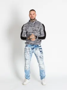 Pánsky sveter CIPO & BAXX CP252 BLACK-GREY Farba: Sivá, Konfekčná veľkosť: XXL