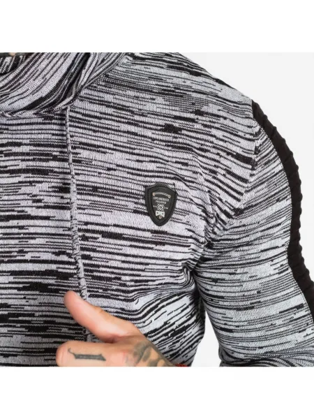 Pánsky sveter CIPO & BAXX CP252 BLACK-GREY Farba: Sivá, Konfekčná veľkosť: XXL