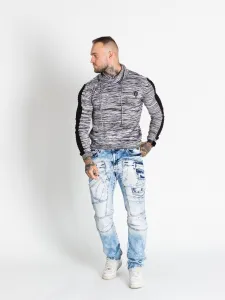 Pánsky sveter CIPO & BAXX CP252 BLACK-GREY Farba: Sivá, Konfekčná veľkosť: XXL