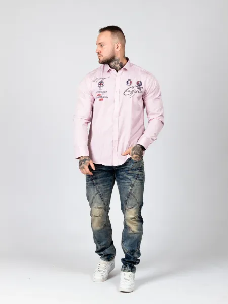 Pánska košeľa CIPO & BAXX CH180 PINK Farba: Ružová, Konfekčná veľkosť: M