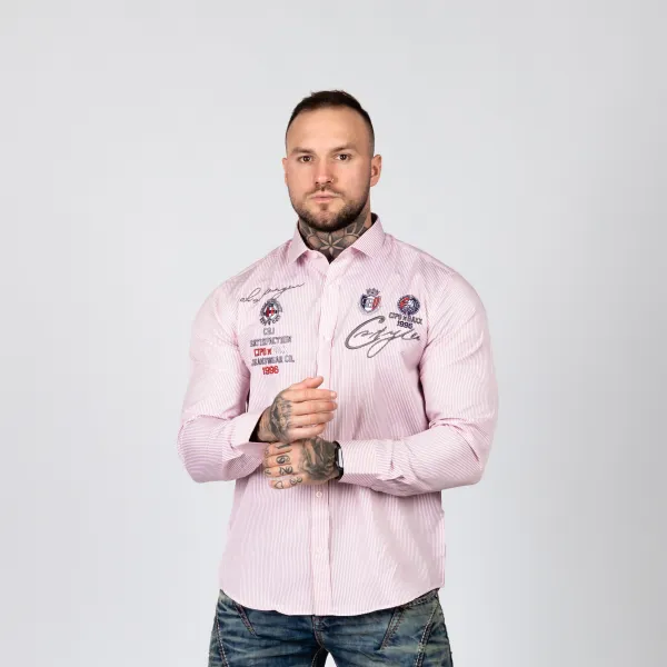 Pánska košeľa CIPO & BAXX CH180 PINK Farba: Ružová, Konfekčná veľkosť: M