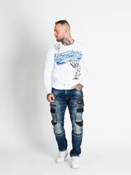 Pánske tričko CIPO & BAXX CL510 WHITE Farba: Biela, Konfekčná veľkosť: M