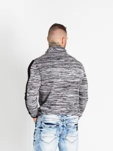 Pánsky sveter CIPO & BAXX CP252 BLACK-GREY Farba: Sivá, Konfekčná veľkosť: XXL