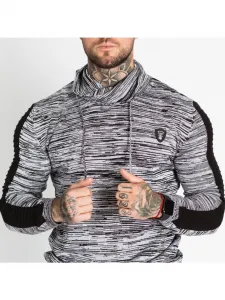 Pánsky sveter CIPO & BAXX CP252 BLACK-GREY Farba: Sivá, Konfekčná veľkosť: XXL