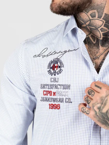 Pánska košeľa CIPO & BAXX CH185 BLUE Farba: Modrá, Konfekčná veľkosť: M