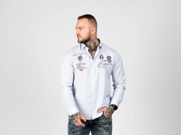 Pánska košeľa CIPO & BAXX CH185 BLUE Farba: Modrá, Konfekčná veľkosť: M