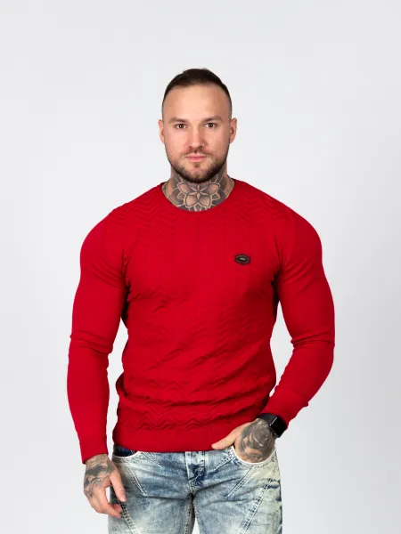 Pánsky sveter CIPO & BAXX CP240 RED Farba: Červená, Konfekčná veľkosť: S