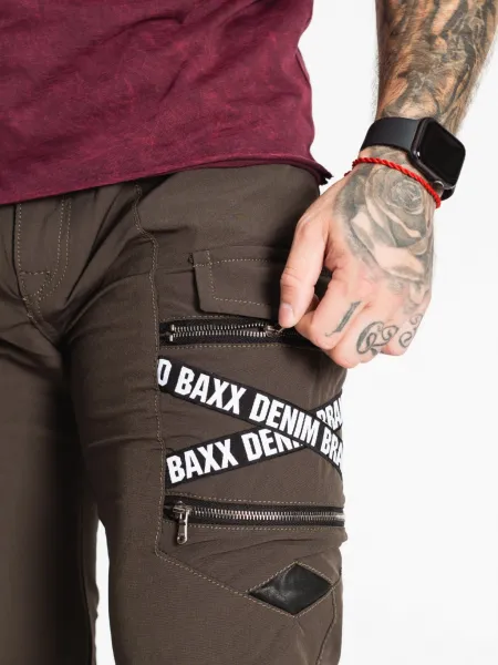 Pánske kapsáčové joggery CIPO & BAXX CD786 KHAKI Farba: Hnedá, Konfekčná veľkosť: W30/L32