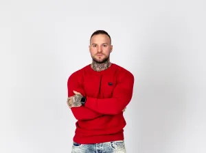 Pánsky sveter CIPO & BAXX CP240 RED Farba: Červená, Konfekčná veľkosť: S