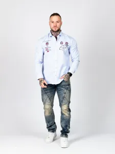 Pánska košeľa CIPO & BAXX CH184 BLUE Farba: Modrá, Konfekčná veľkosť: S