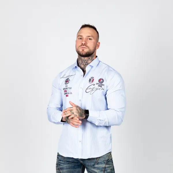Pánska košeľa CIPO & BAXX CH184 BLUE Farba: Modrá, Konfekčná veľkosť: S