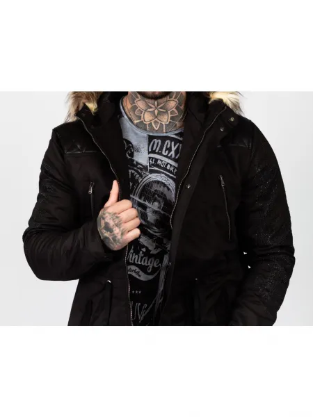 Pánska zimná bunda CIPO & BAXX CJ195 BLACK Farba: Čierna, Konfekčná veľkosť: M