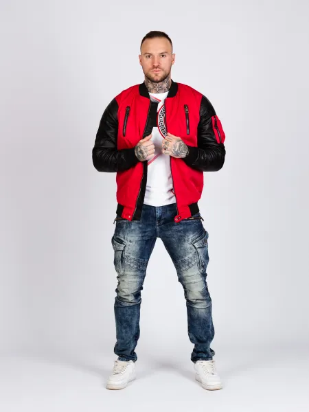 Pánska bunda CIPO & BAXX CJ175 RED Farba: Červená, Konfekčná veľkosť: M