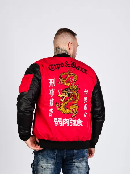 Pánska bunda CIPO & BAXX CJ175 RED Farba: Červená, Konfekčná veľkosť: M
