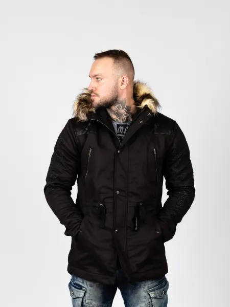 Pánska zimná bunda CIPO & BAXX CJ195 BLACK Farba: Čierna, Konfekčná veľkosť: M