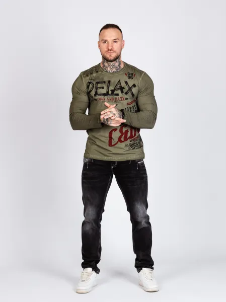 Pánske tričko CIPO & BAXX CL518 KHAKI Farba: Khaki, Konfekčná veľkosť: S