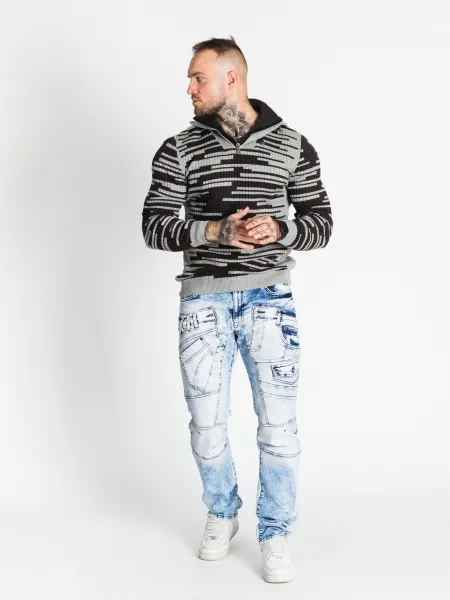 Pánsky sveter CIPO & BAXX CP245 GREY-ANTRASIT Farba: Sivá, Konfekčná veľkosť: XXL