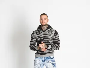 Pánsky sveter CIPO & BAXX CP245 GREY-ANTRASIT Farba: Sivá, Konfekčná veľkosť: XXL