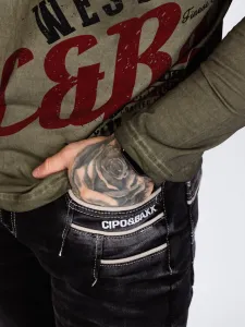 Pánske tričko CIPO & BAXX CL518 KHAKI Farba: Khaki, Konfekčná veľkosť: S