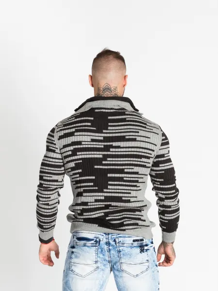 Pánsky sveter CIPO & BAXX CP245 GREY-ANTRASIT Farba: Sivá, Konfekčná veľkosť: XXL