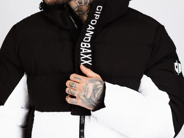 Pánska bunda CIPO & BAXX CM206 BLACK Farba: Biela, Konfekčná veľkosť: M