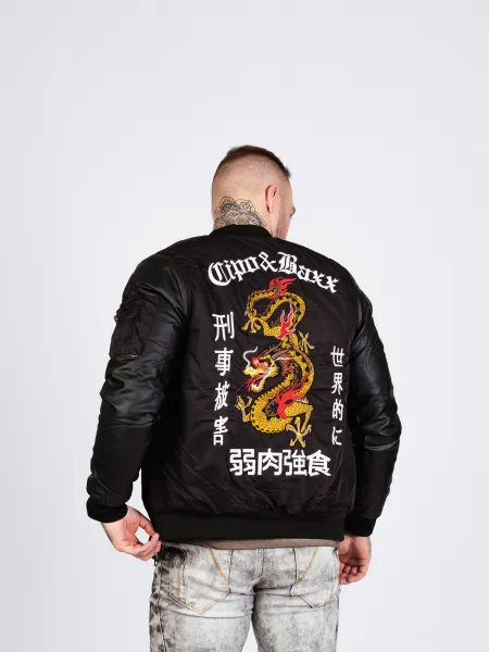 Pánska bunda CIPO & BAXX CJ175 BLACK Farba: Čierna, Konfekčná veľkosť: M