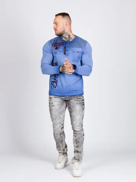 Pánske tričko CIPO & BAXX CL527 BLUE Farba: Modrá, Konfekčná veľkosť: M