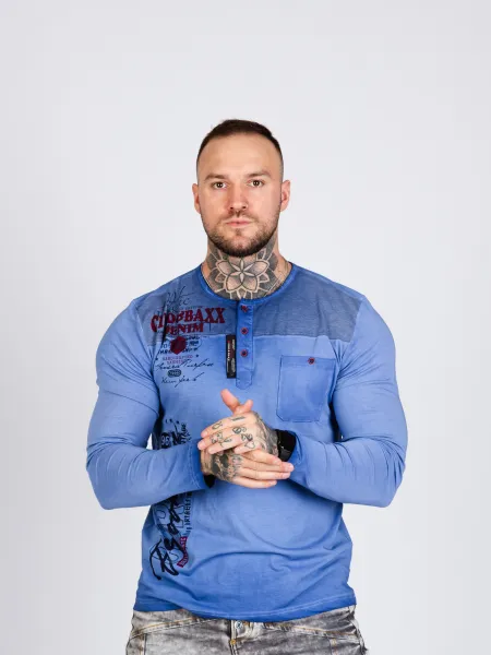 Pánske tričko CIPO & BAXX CL527 BLUE Farba: Modrá, Konfekčná veľkosť: M