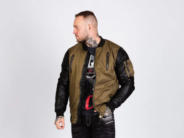 Pánska bunda CIPO & BAXX CJ175 KHAKI Farba: Khaki, Konfekčná veľkosť: S