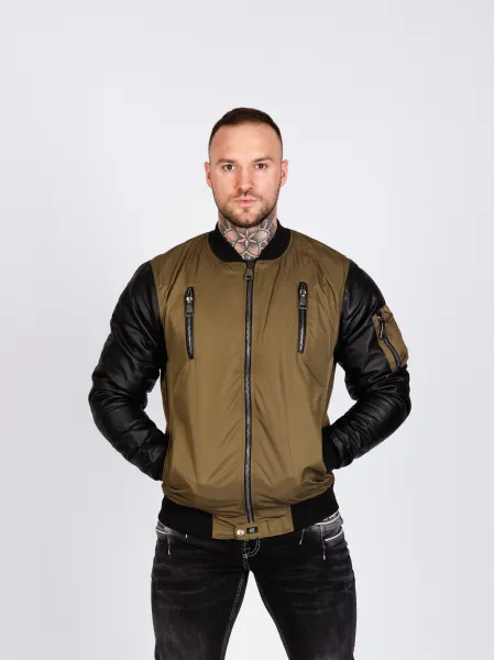 Pánska bunda CIPO & BAXX CJ175 KHAKI Farba: Khaki, Konfekčná veľkosť: S