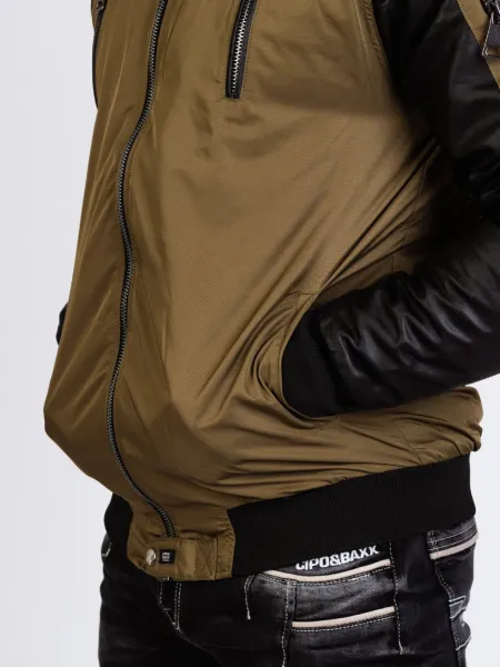 Pánska bunda CIPO & BAXX CJ175 KHAKI Farba: Khaki, Konfekčná veľkosť: S