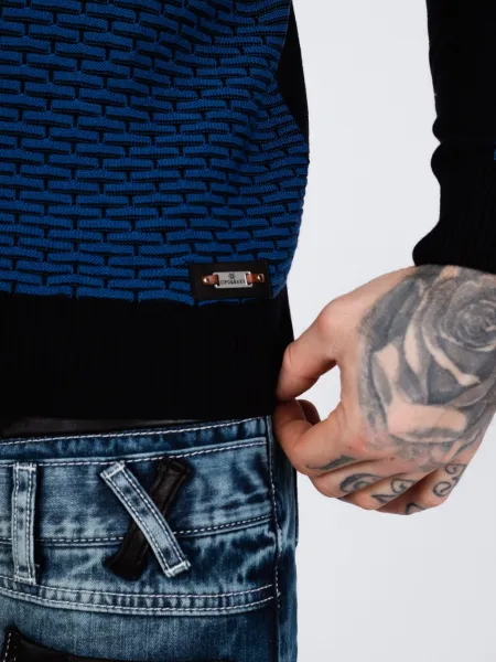 Pánsky sveter CIPO & BAXX CP264 NAVY BLUE Farba: Modrá, Konfekčná veľkosť: S