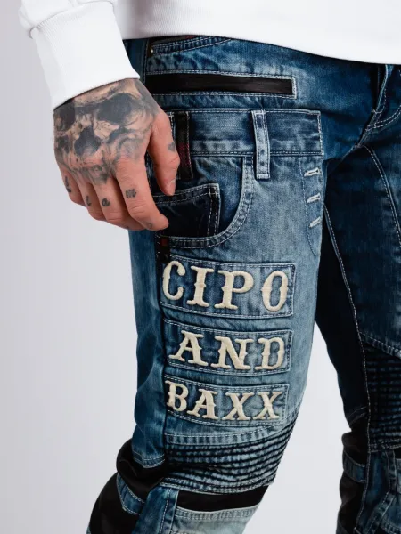 Pánske rifle CIPO & BAXX CD637 BLUE Farba: Modrá, Konfekčná veľkosť: W31/L34
