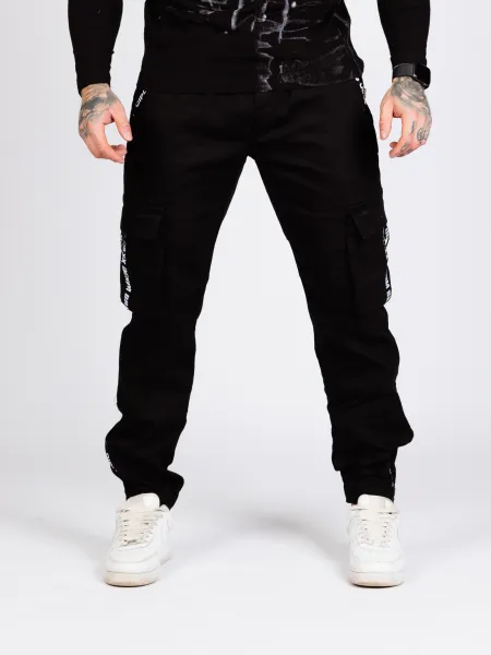 Pánske kapsáčové joggery CIPO & BAXX CD788 BLACK Farba: Černá, Konfekčná veľkosť: W32/L32