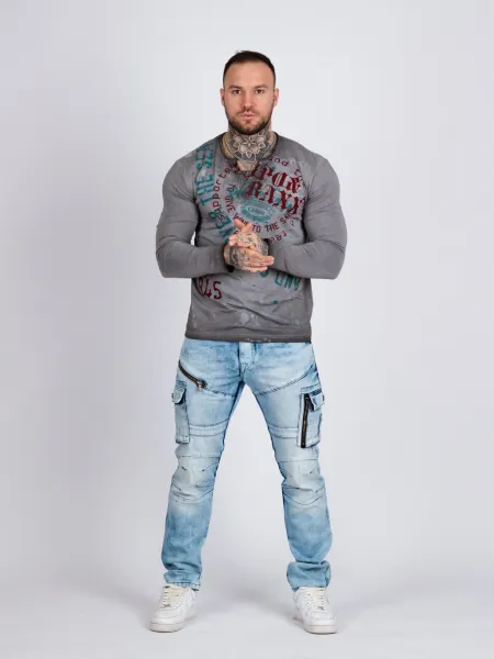 Pánske tričko CIPO & BAXX CL512 GREY Farba: Sivá, Konfekčná veľkosť: S